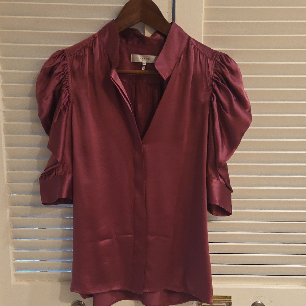 Frame Denim Mauve Satin Blouse